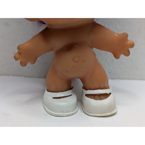 Troll Doll C64 Original Purple Amber Glass Eyes Shoes Only 2.5" Vintage DAM? - Picture 3 of 6
